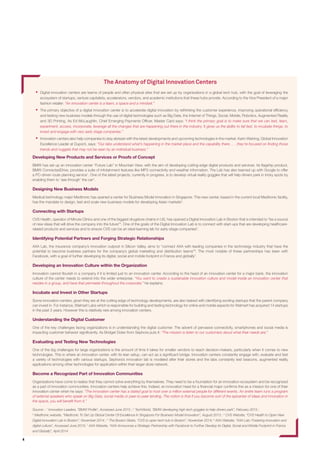 4
The Anatomy of Innovation Centers
 Digital innovation centers are teams of people and often physical sites that are set...