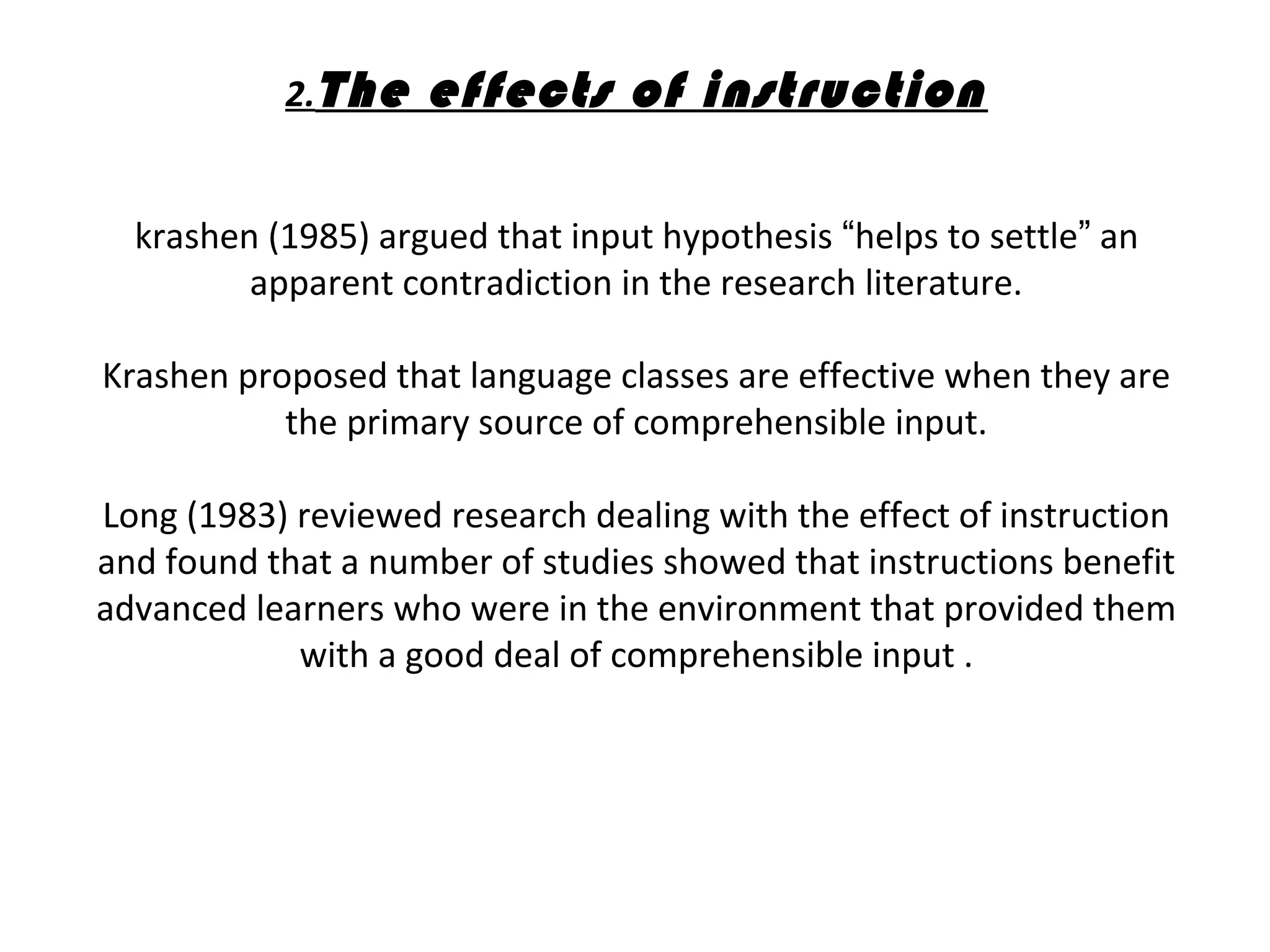 The input hypothesis | PPT