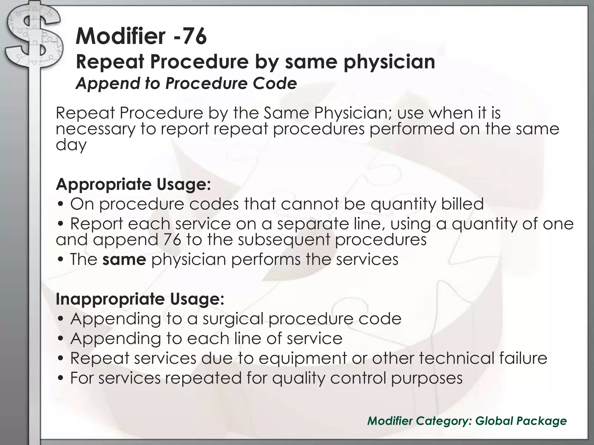 The In's and Out's of Coding with Modifiers | PPTX | Surgery | Medical ...