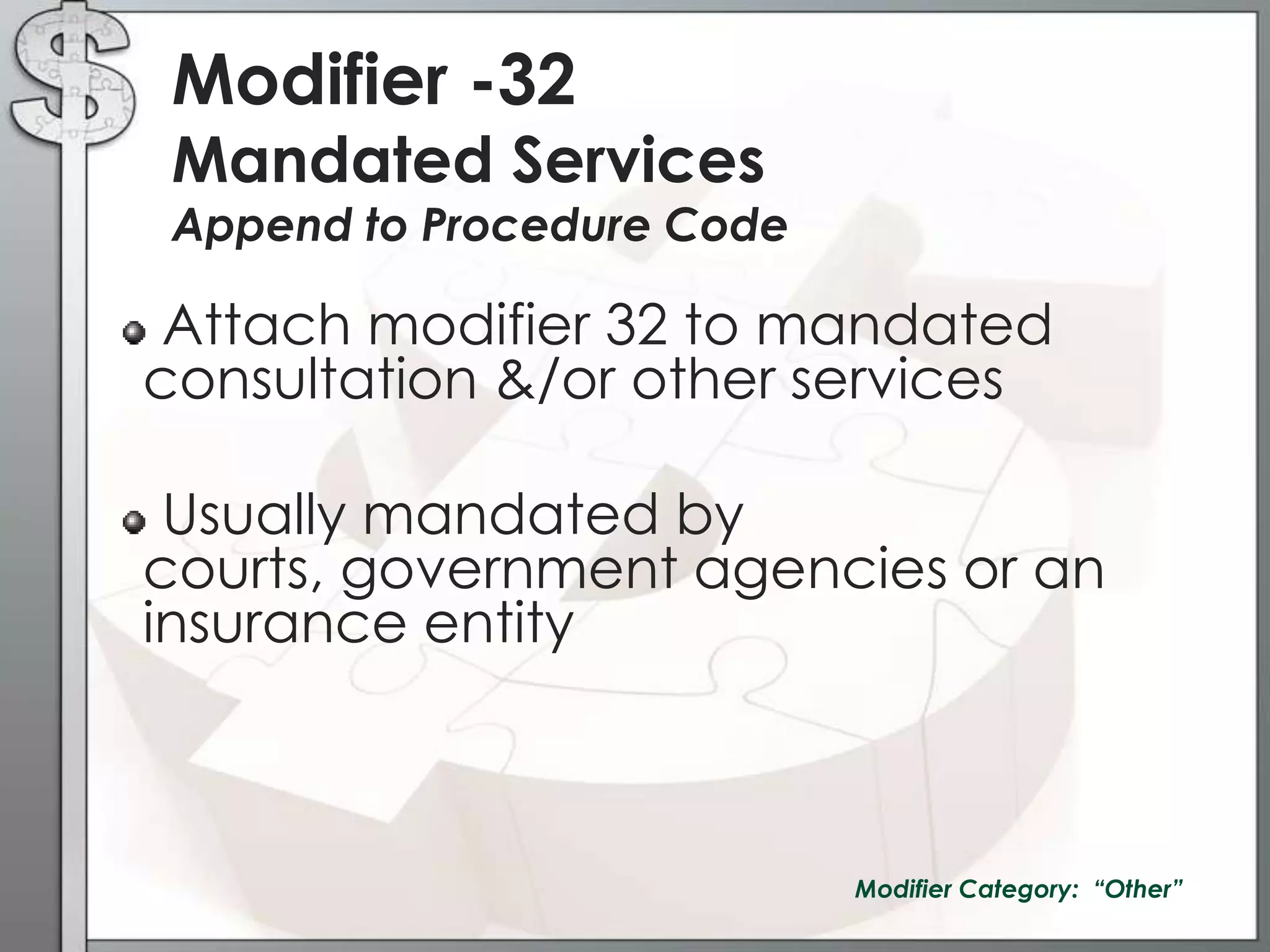 The In's and Out's of Coding with Modifiers | PPTX | Surgery | Medical ...
