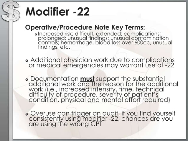 The In's and Out's of Coding with Modifiers | PPTX | Surgery | Medical ...