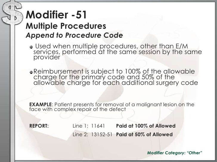 assignment 13.6 procedure code and modifier problems