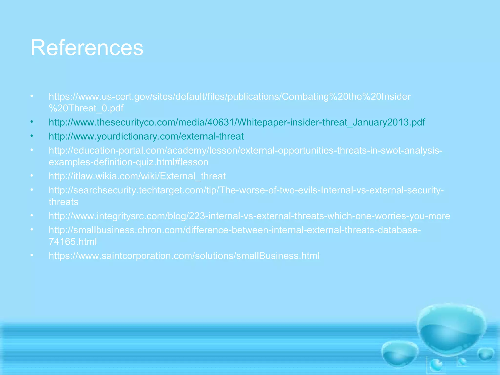 The insider versus external threat | PPT
