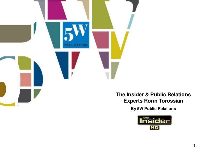 the insider with ronn torossian ceo of 5w public relations 5w public relations