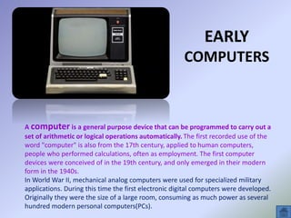 Early computers, history , and its types (The institute of chartered ...