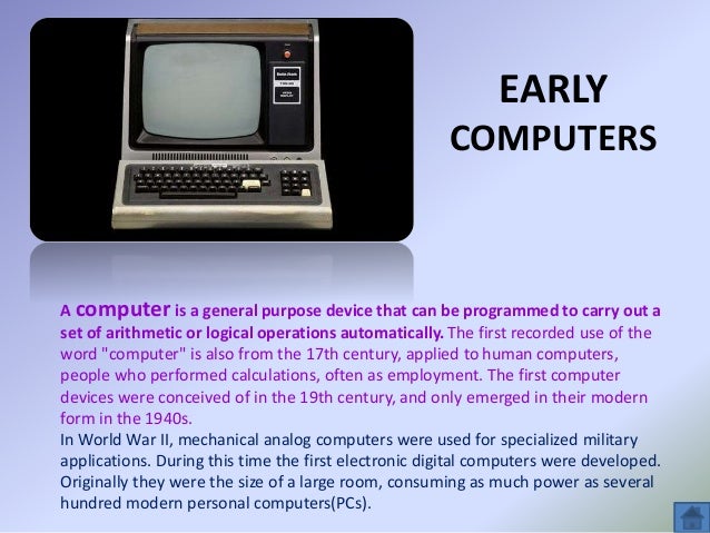 Early computers, history , and its types (The institute of chartered