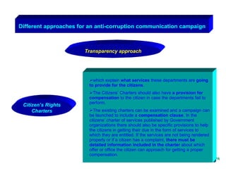 The institutional communication of the public administration, approaches for an anti corruption communication campaign