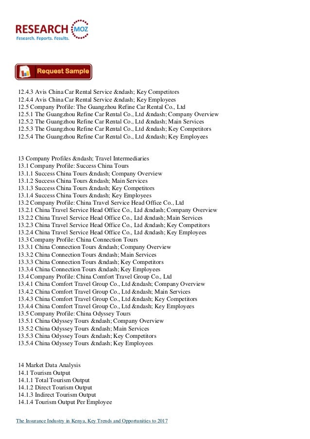 The Insurance Industry in Kenya, Key Trends and Opportunities to 2017