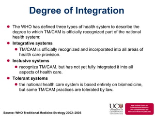 The Integration of Traditional and Complementary Medicine in Health ...