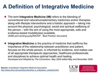 The Integration of Traditional and Complementary Medicine in Health ...