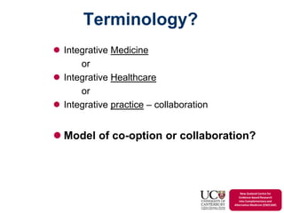 The Integration of Traditional and Complementary Medicine in Health ...