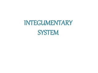 INTEGUMENTARY
SYSTEM
 