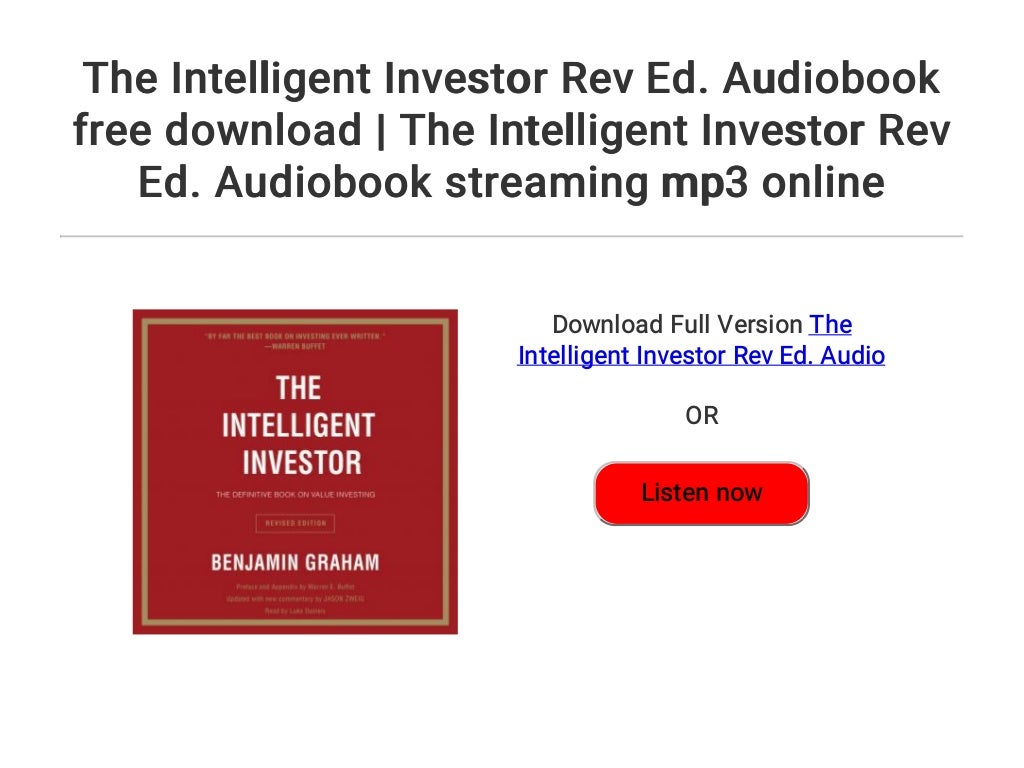 the intelligent investor audio the intelligent investor audio