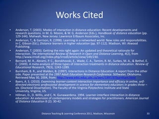 Presentation Summary<br />As regards to Anderson’s Interaction Equivalency Theorem, this presentation:  <br />clarified it...