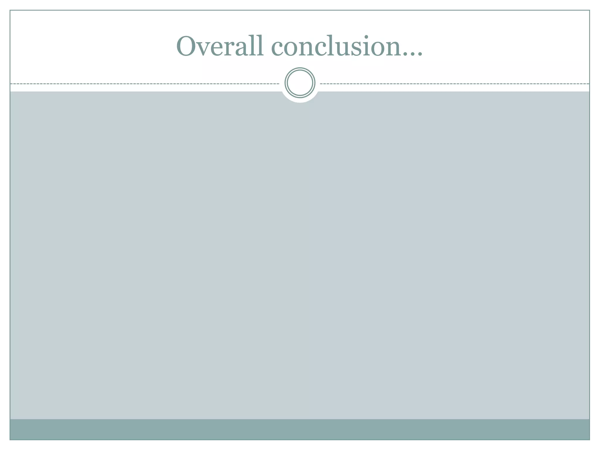 Overall conclusion…