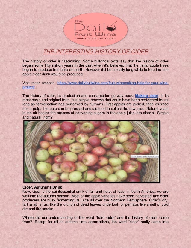 The interesting history of cider