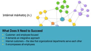 Customer- and employee-focused
 It demands an integrative approach
 Internal customers -- the idea that organizational...
