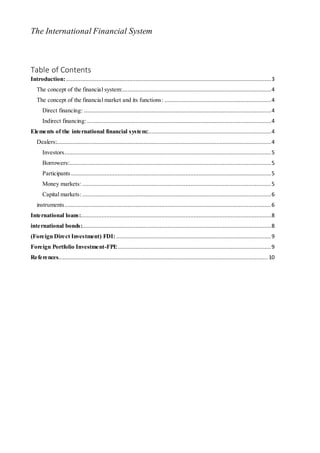 The international financial system | DOCX