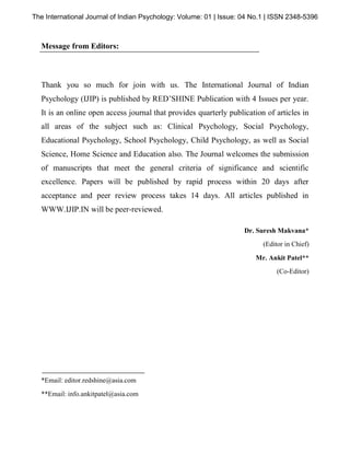 The international journal of indian psychology, volume 1 issue-4 no. 1 ...