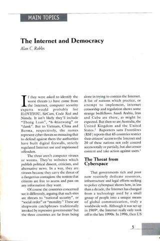 The internet and  democracy