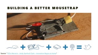 BUILDING A BETTER MOUSETRAP 
Source: “TEDxWarwick –Andy Stanford-Clark –Innovation Begins at Home”  