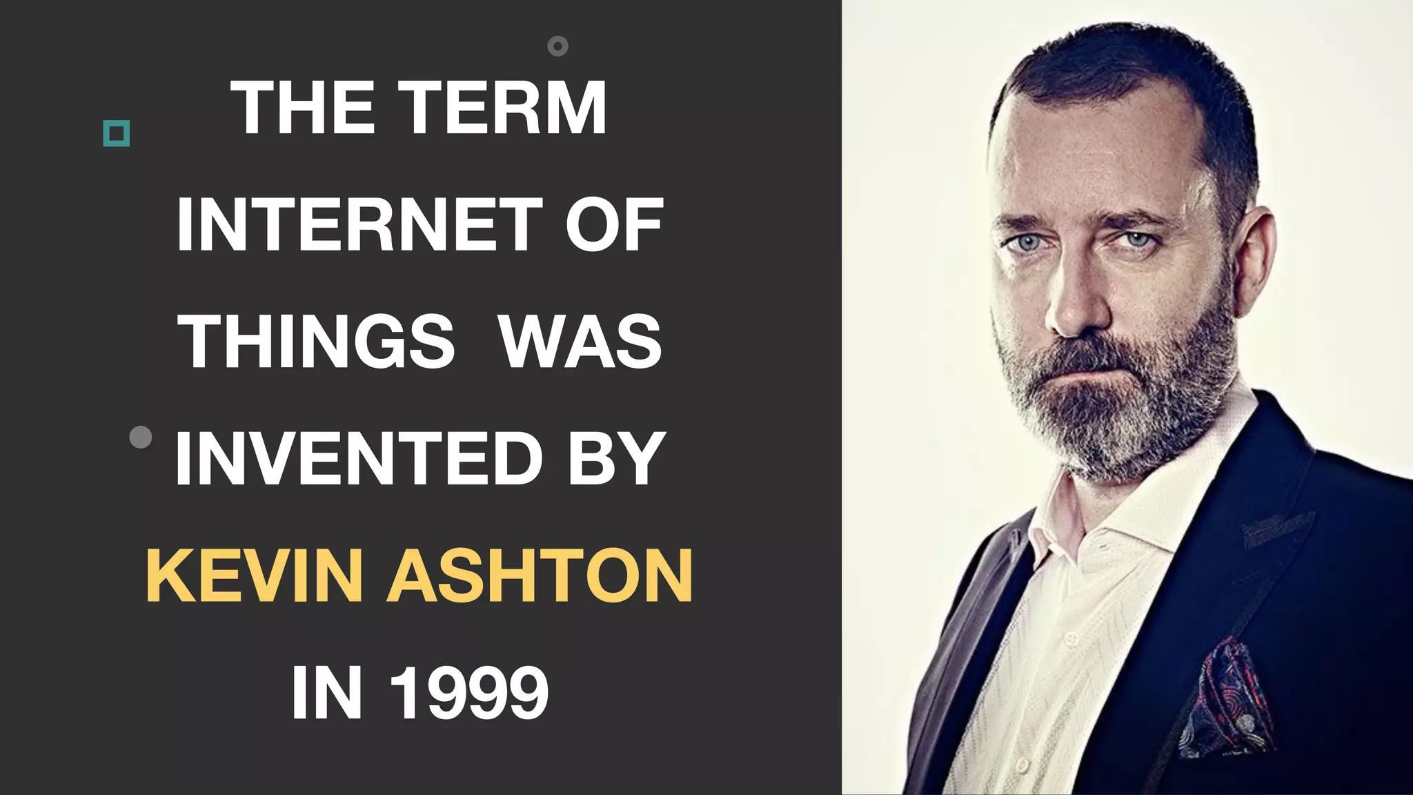 THE TERM
INTERNET OF
THINGS WAS
INVENTED BY
KEVIN ASHTON
IN 1999
 