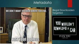 Metadata 
Illegal Downloaders 
Targeted 
 