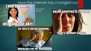 How the internet has changed our 
lives? 
Education 
Aspect 
 