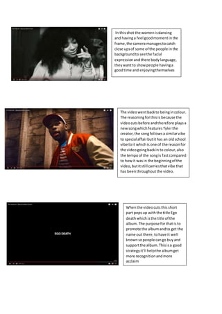 In thisshot the womenisdancing
and havinga feel goodmomentinthe
frame,the camera managestocatch
close upsof some of the pe...