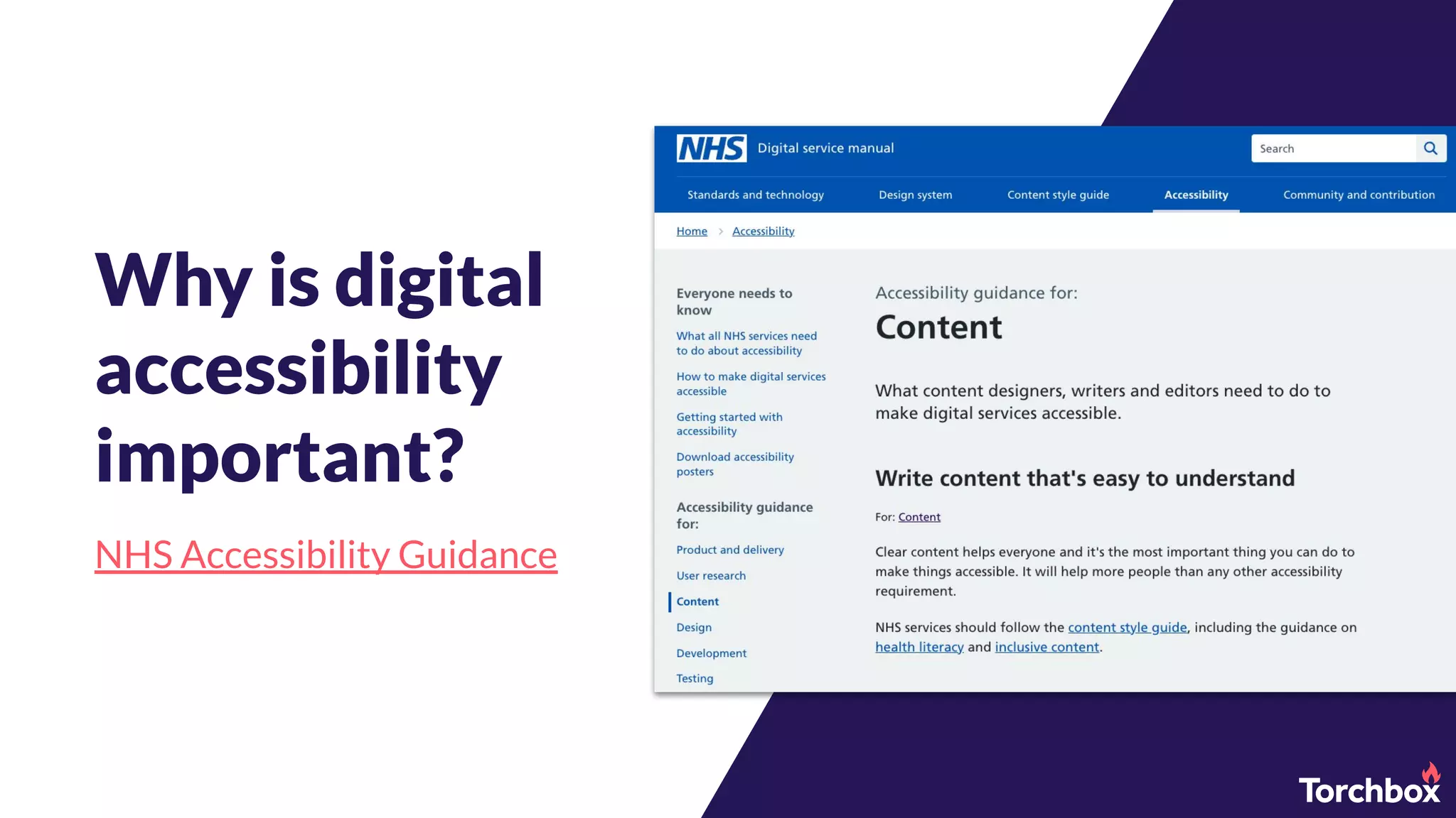 Why is digital
accessibility
important?
NHS Accessibility Guidance
 