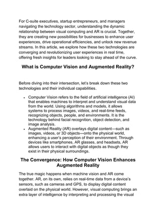 The Intersection of Computer Vision and Augmented Reality Transforming ...