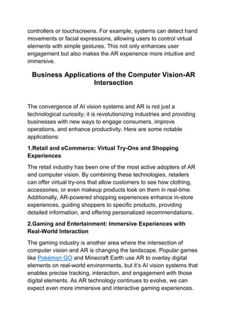 The Intersection of Computer Vision and Augmented Reality Transforming ...