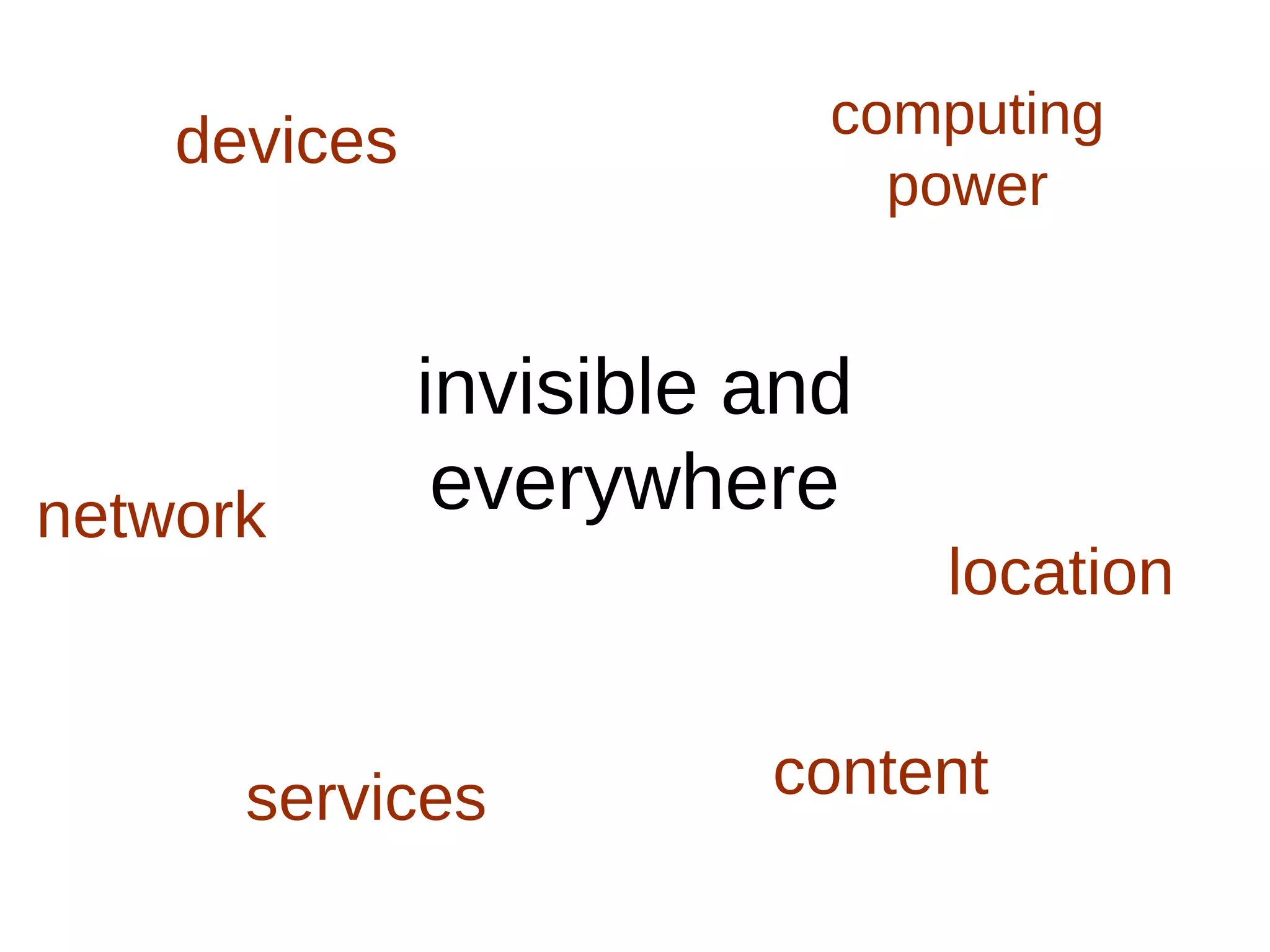 devices location network services content computing power invisible and everywhere 