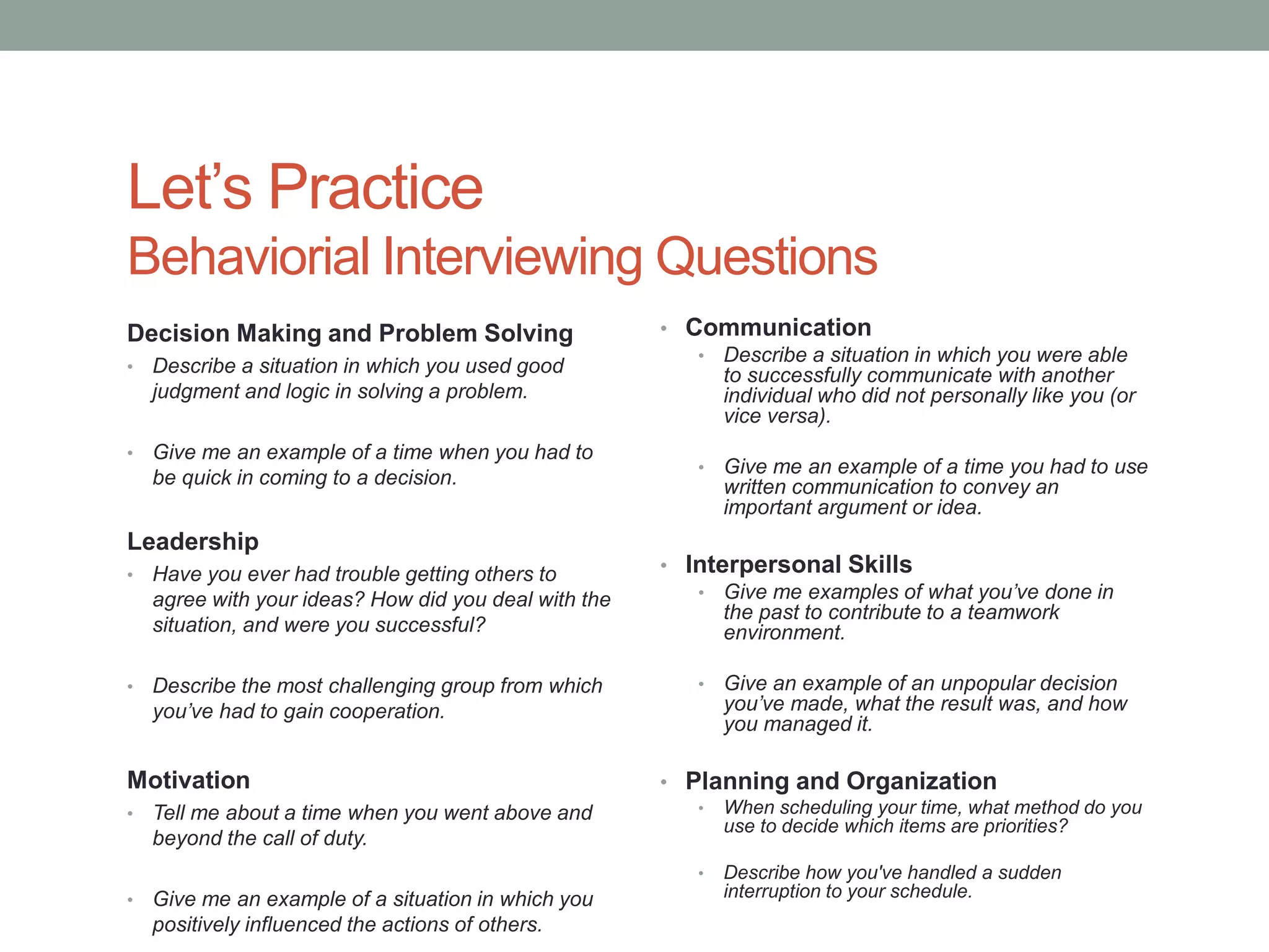 The interview | PPTX