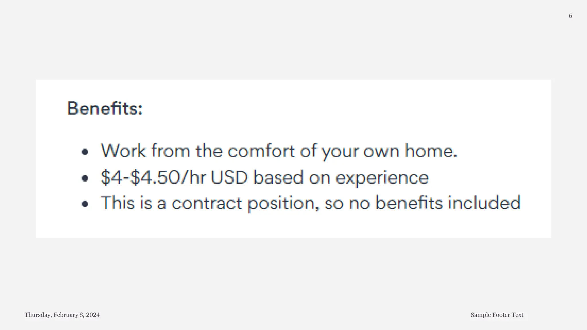 Thursday, February 8, 2024 Sample Footer Text
6
 