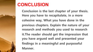 The introduction and the conclusion in Research Methodology | PPTX