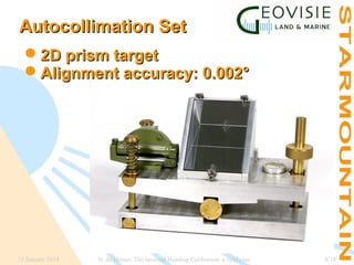 Autocollimation Set
2D prism target
Alignment accuracy: 0.002°

15 January 2014

N. de Hilster, The Inverted Heading Calibration: a field case

8/18

 