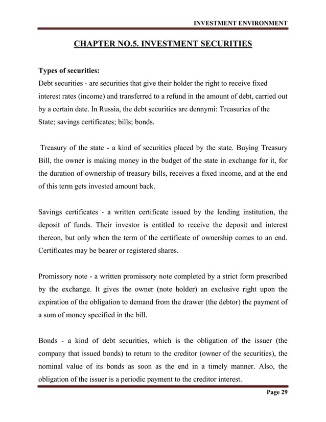 The investment environment PDF