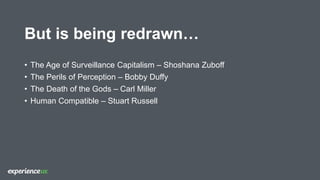 But is being redrawn…
• The Age of Surveillance Capitalism – Shoshana Zuboff
• The Perils of Perception – Bobby Duffy
• Th...