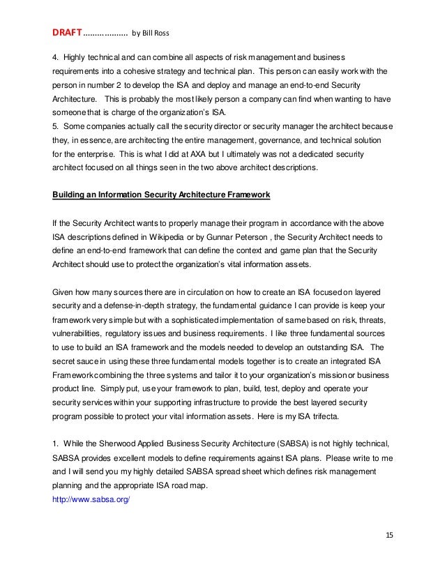 security architect resume