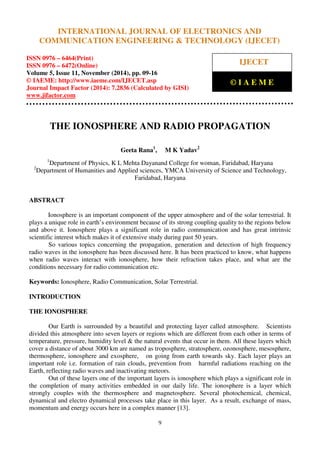 The ionosphere and radio propagation | PDF