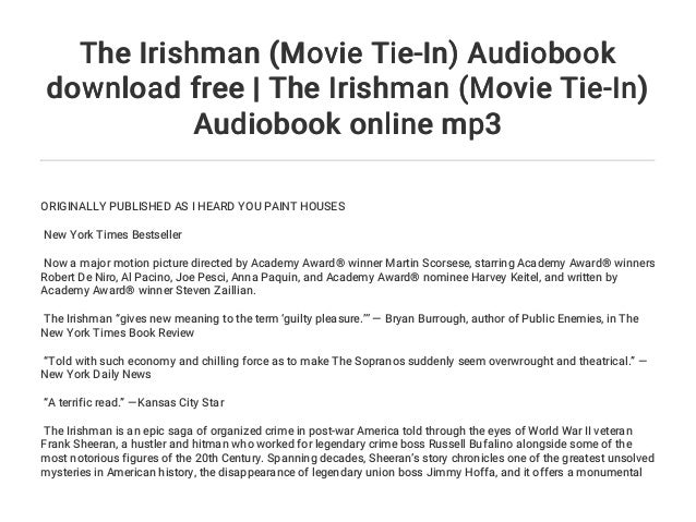 The Irishman Movie Tie In Audiobook Download Free The Irishman M