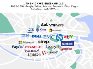 …THEN CAME ‘ IRELAND 2.0’… 
2000-2010: Google, Yahoo, Amazon, Facebook, EngineYard, Ebay, Paypal, Salesforce, Aol, VMWare 
powered by 
 