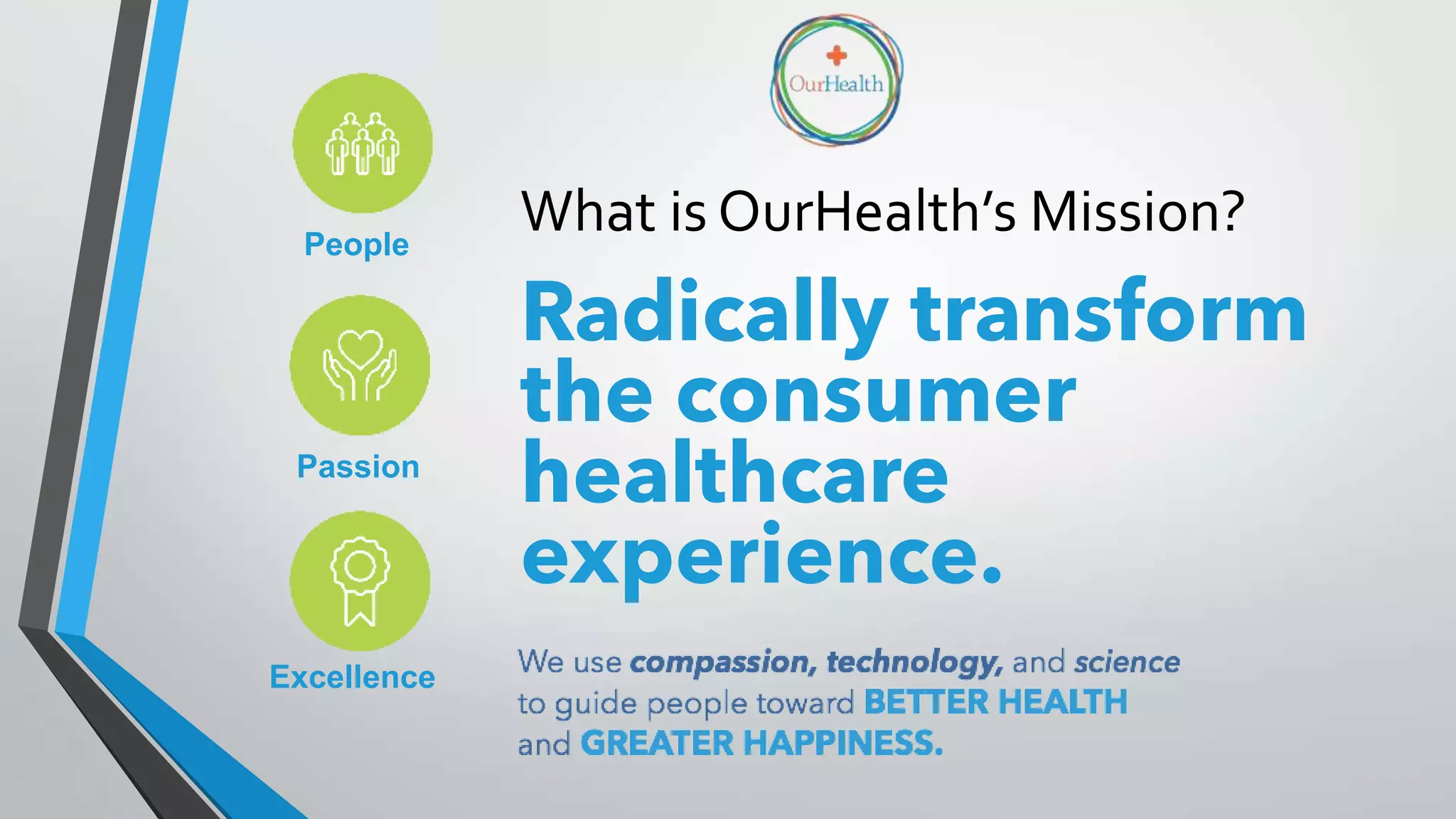 What is OurHealth’s Mission?People
Passion
Excellence
 