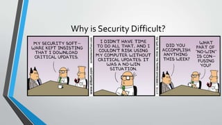 Why is Security Difficult?
• OurHealth
 