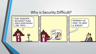Why is Security Difficult?
• OurHealth
 