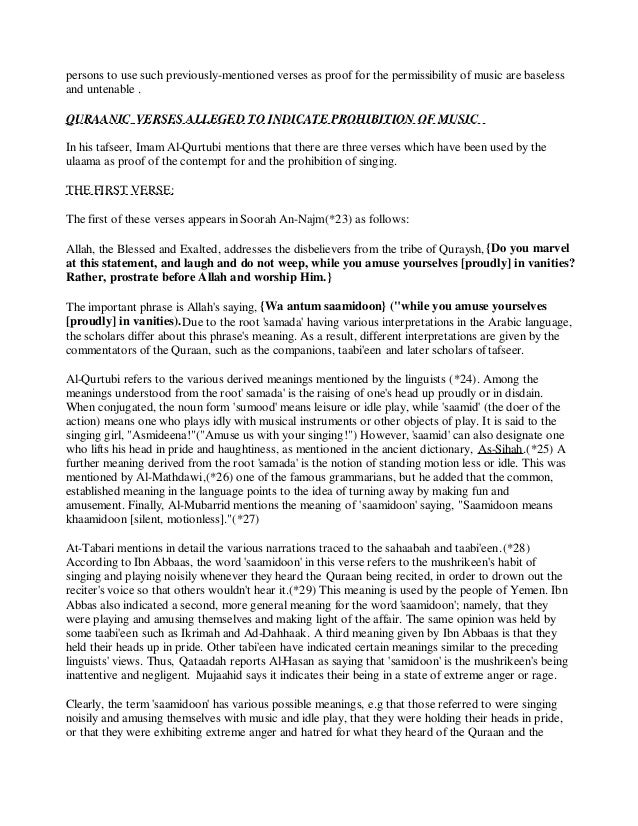 The Islamic Ruling On Music And Singing The English Language