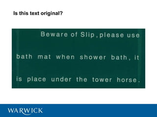 Is this text original?
 