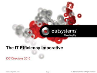 The IT Efficiency Imperative IDC Directions 2010 