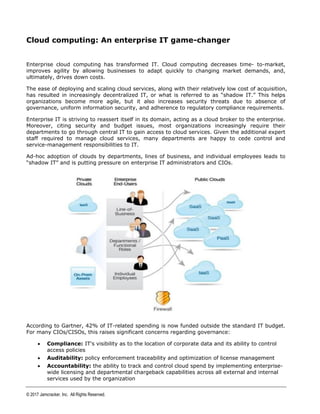 The Jamcracker Platform - Cloud Services Governance and Management for ...